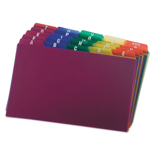 Durable Poly A-z Card Guides, 1/5-cut Top Tab, A To Z, 5 X 8, Assorted Colors, 25/set