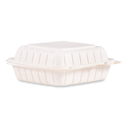 Hinged Lid Containers, Single Compartment, 8.25 X 8 X 3, White, Plastic, 150/carton