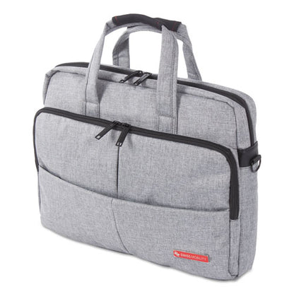 Sterling Slim Briefcase, Fits Devices Up To 15.6", Polyester, 3 X 3 X 11.75, Gray