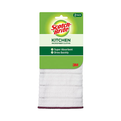 Kitchen Cleaning Cloth, Microfiber, 11.4 X 12.4, White, 2/pack, 12 Packs/carton