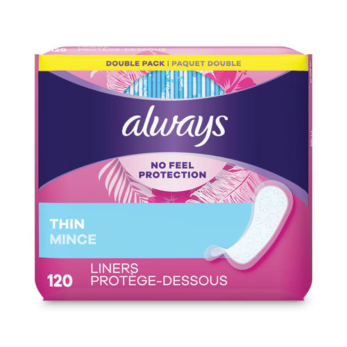 Thin Daily Panty Liners, Regular, 120/pack, 6 Packs/carton
