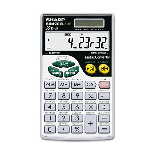 El344rb Metric Conversion Wallet Calculator, 10-digit Lcd