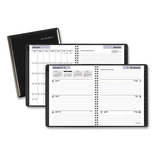 Dayminder Executive Weekly/monthly Refillable Planner, 8.75 X 7, Black Cover, 12-month (jan To Dec): 2024