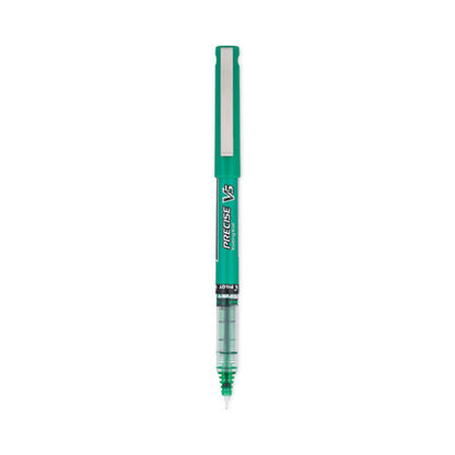 Precise V5 Roller Ball Pen, Stick, Extra-fine 0.5 Mm, Green Ink, Green/clear Barrel, Dozen