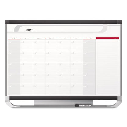 Prestige 2 Magnetic Total Erase Monthly Calendar, 36 X 24, White Surface, Graphite Fiberboard/plastic Frame