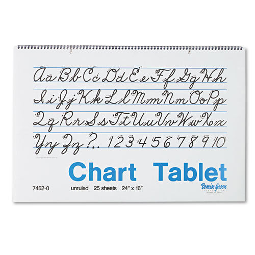 Chart Tablets, Unruled, 24 X 16, White, 25 Sheets