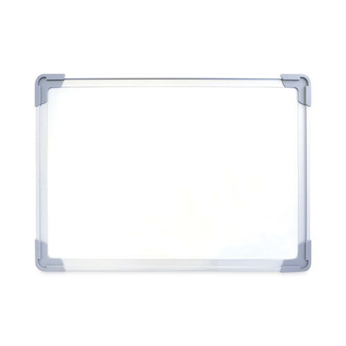 Dual-sided Desktop Dry Erase Board, 18 X 12, White Surface, Silver Aluminum Frame
