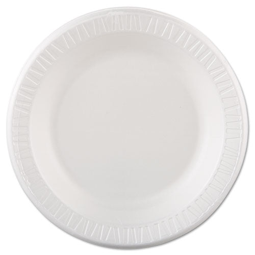 Quiet Classic Laminated Foam Dinnerware, Plate, 10.25" Dia, White, 125/pack, 4 Packs/carton