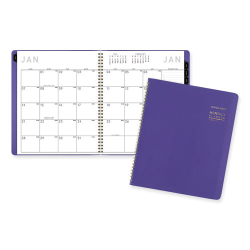 Contemporary Monthly Planner, 11.38 X 9.63, Purple Cover, 12-month (jan To Dec): 2024