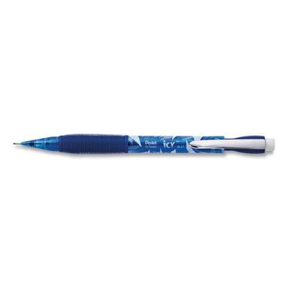 Icy Mechanical Pencil, 0.7 Mm, Hb (#2), Black Lead, Transparent Blue Barrel, Dozen