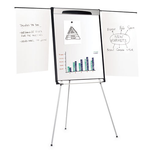 Tripod Extension Bar Magnetic Dry-erase Easel, 39" To 72" High, Black/silver