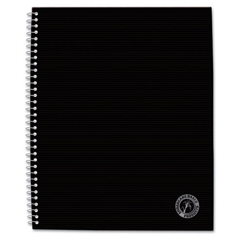 Deluxe Sugarcane Based Notebooks, Coated Bagasse Cover, 1-subject, Medium/college Rule, Black Cover, (100) 11 X 8.5 Sheets