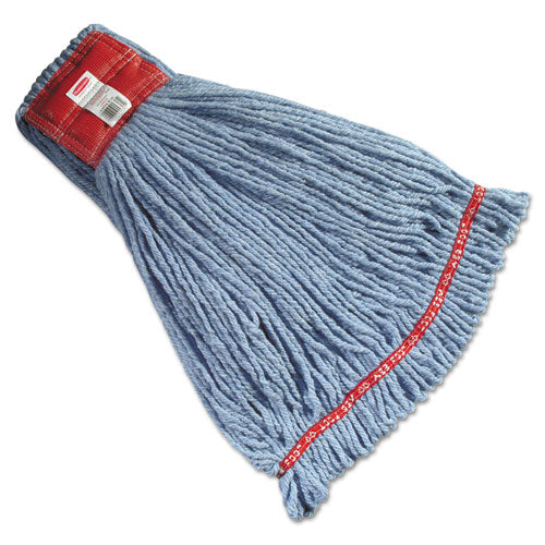 Web Foot Wet Mop Heads, Shrinkless, Cotton/synthetic, Blue, Large