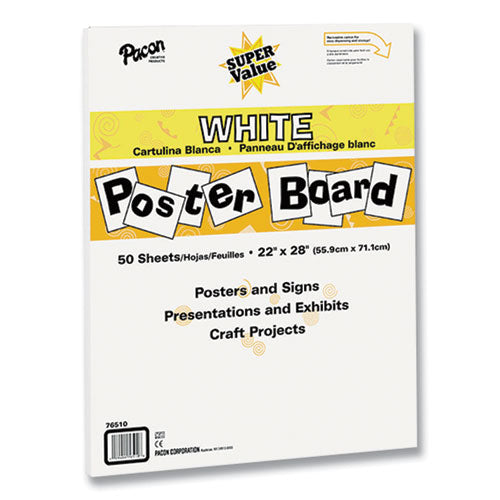 Super Value Posterboard, 22 X 28, White, 50/carton
