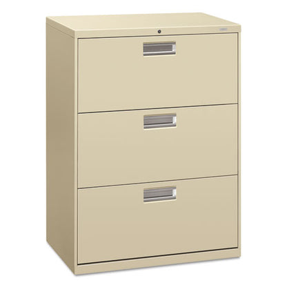 Brigade 600 Series Lateral File, 3 Legal/letter-size File Drawers, Putty, 30" X 18" X 39.13"