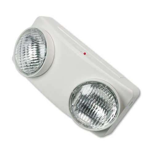 Swivel Head Twin Beam Emergency Lighting Unit, 12.75w X 4d X 5.5"h, White