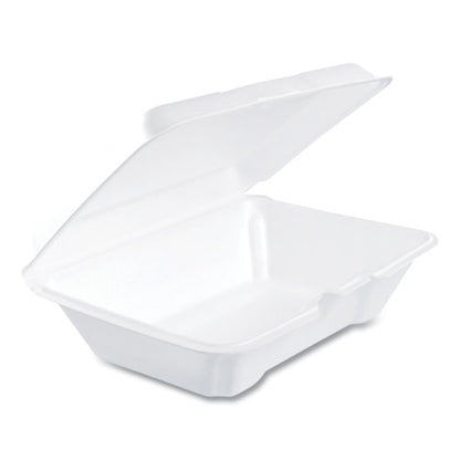 Foam Hinged Lid Containers, 1-compartment, 6.4 X 9.3 X 2.9, White, 100/pack, 2 Packs/carton