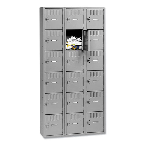 Box Compartments, Triple Stack, 36w X 18d X 72h, Medium Gray