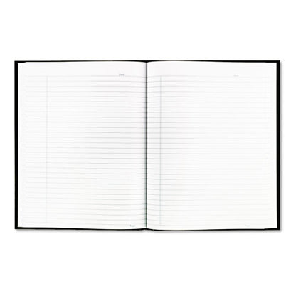 Business Notebook With Self-adhesive Labels, 1-subject, Medium/college Rule, Black Cover, (192) 9.25 X 7.25 Sheets