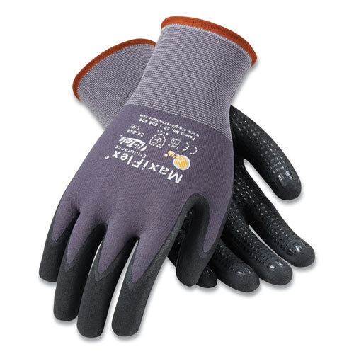 Endurance Seamless Knit Nylon Gloves, Medium, Gray/black, 12 Pairs