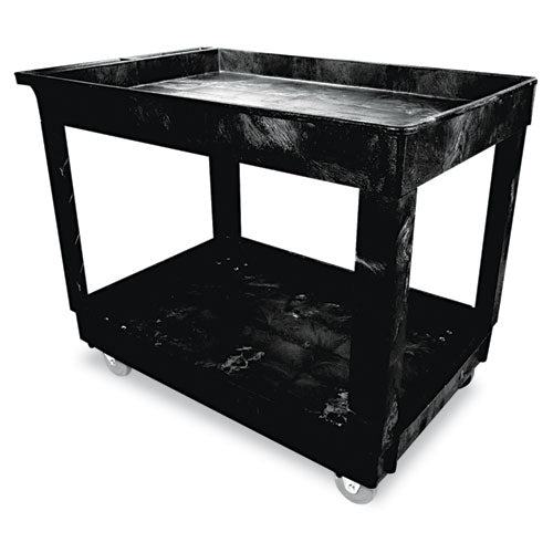 Service/utility Carts, Plastic, 2 Shelves, 500 Lb Capacity, 24" X 40" X 31.25", Black