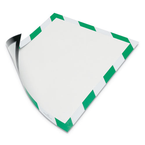 Duraframe Security Magnetic Sign Holder, 8.5 X 11, Green/white Frame, 2/pack