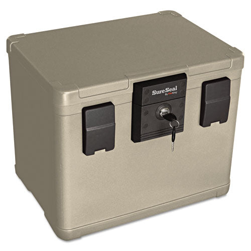 Fire And Waterproof Chest, 0.6 Cu Ft, 16w X 12.5d X 13h, Taupe