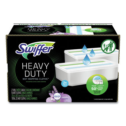 Sweeper Trap + Lock Heavy Duty Wet Mop Cloth, 8 X 10, White, 32/pack