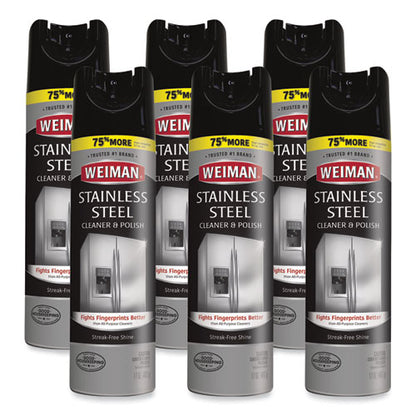 Stainless Steel Cleaner And Polish, 17 Oz Aerosol, 6/carton