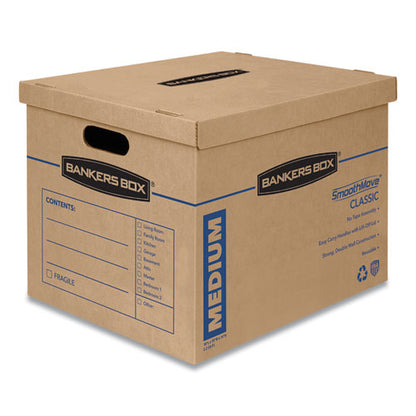 Smoothmove Classic Moving/storage Boxes, Half Slotted Container (hsc), Medium, 15" X 18" X 14", Brown/blue, 8/carton