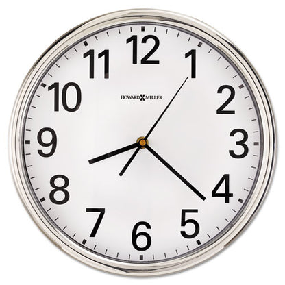 Hamilton Wall Clock, 12" Overall Diameter, Silver Case, 1 Aa (sold Separately)