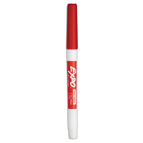 Low-odor Dry-erase Marker, Fine Bullet Tip, Red, Dozen