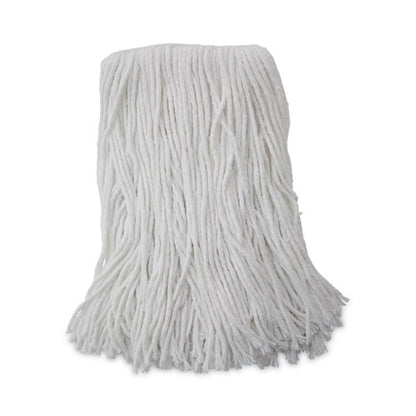 Mop Head, Value Standard Head, Rayon Fiber, Cut-end, Size No. 16, White, 12/carton