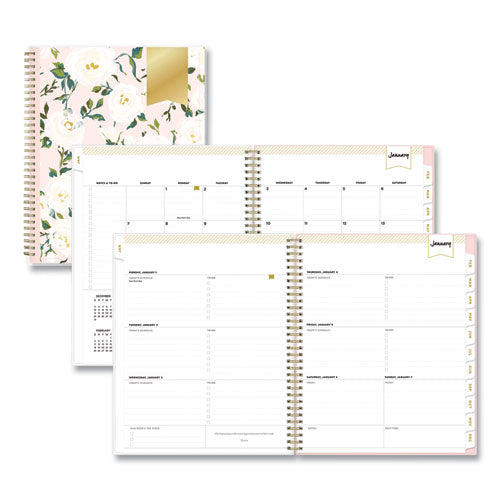 Day Designer Coming Up Roses Create-your-own Cover Weekly/monthly Planner, 11 X 8.5, Blush/cream Cover,12-month(jan-dec):2024