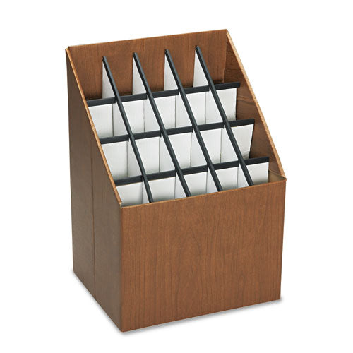 Corrugated Roll Files, 20 Compartments, 15w X 12d X 22h, Woodgrain