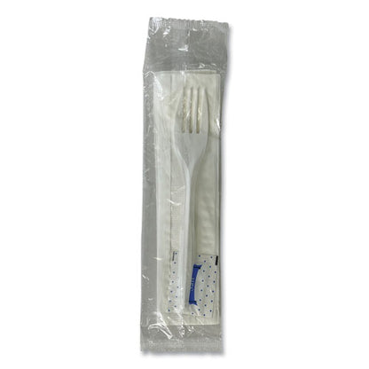 Three-piece Utensil Set, Fork/napkin/salt Packet, White, 500/carton