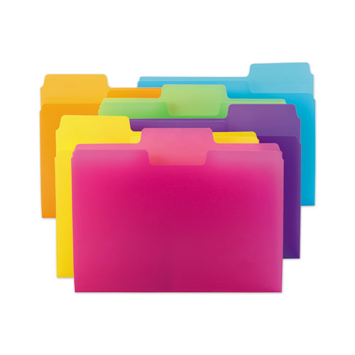 Supertab Top Tab File Folders, 1/3-cut Tabs: Assorted, Letter Size, 0.75" Expansion, Polypropylene, 18/pack