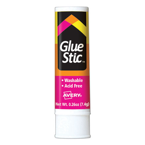 Permanent Glue Stic, 0.26 Oz, Applies White, Dries Clear