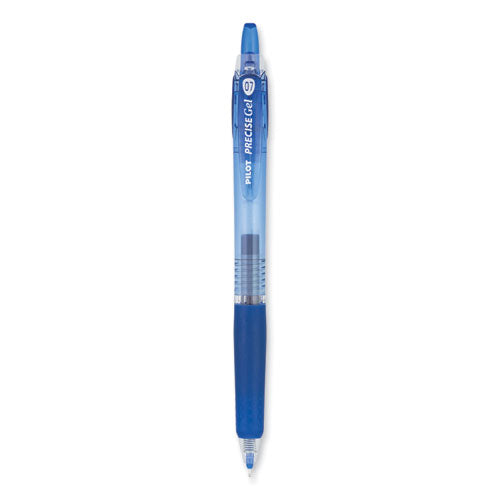 Precise Gel Begreen Gel Pen, Retractable, Fine 0.7 Mm, Blue Ink, Translucent Blue Barrel, Dozen