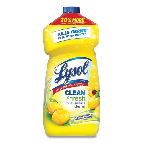 Clean And Fresh Multi-surface Cleaner, Sparkling Lemon And Sunflower Essence, 48 Oz Bottle, 9/carton