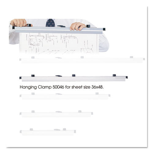 Sheet File Hanging Clamps, 100 Sheets Per Clamp, 36" Length, 6/carton