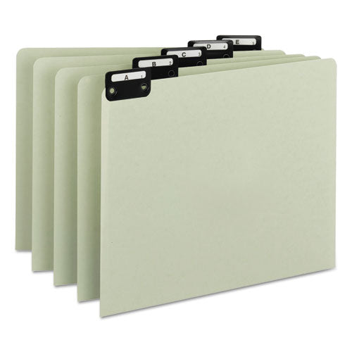Alphabetic Top Tab Indexed File Guide Set, 1/5-cut Top Tab, A To Z, 8.5 X 11, Green, 25/set