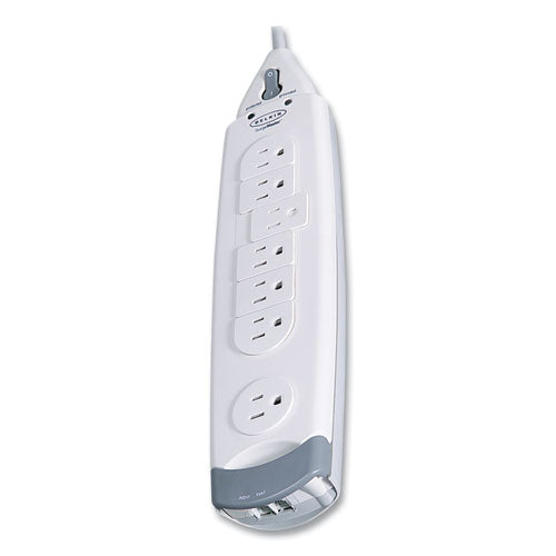 Surgemaster Home Series Surge Protector, 7 Ac Outlets, 12 Ft Cord, 1,045 J, White