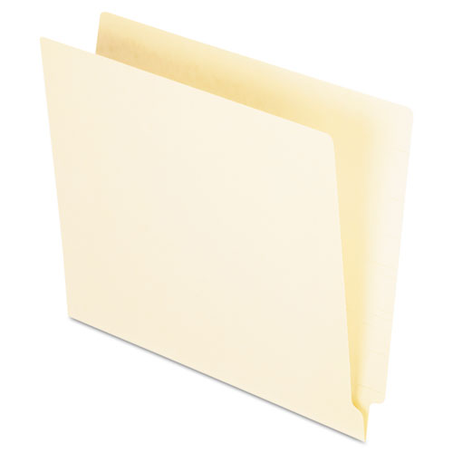 Manila End Tab Folders, 9.5" High Front, Straight 1-ply Tabs, Letter Size, Manila, 100/box