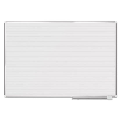 Ruled Magnetic Steel Dry Erase Planning Board, 72 X 48, White Surface, Silver Aluminum Frame