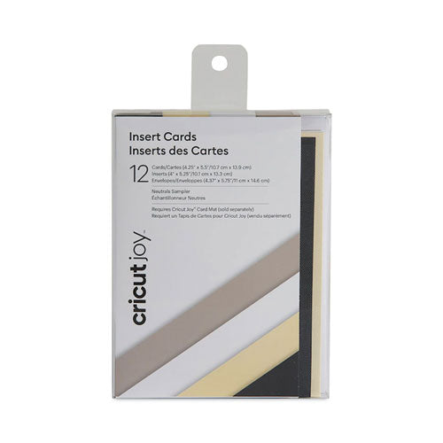 Joy Insert Cards, 4.25 X 5.5, 12 Assorted Color Cards/12 Black Inserts/12 White Envelopes