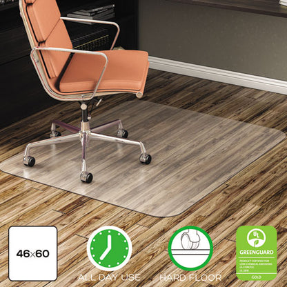 Economat All Day Use Chair Mat For Hard Floors, Flat Packed, 46 X 60, Clear