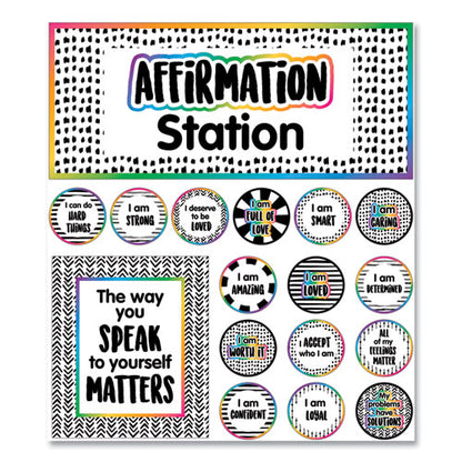 Motivational Bulletin Board Sets, Affirmation Station, Multicolor, 13.8 X 16, 32 Pieces