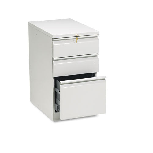 Brigade Mobile Pedestal With Pencil Tray Insert, Left/right, 3-drawers: Box/box/file, Letter, Light Gray, 15" X 22.88" X 28"