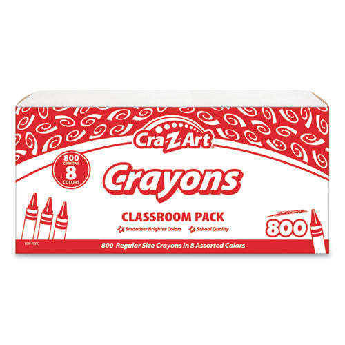 Crayons, 8 Assorted Colors, 800/pack